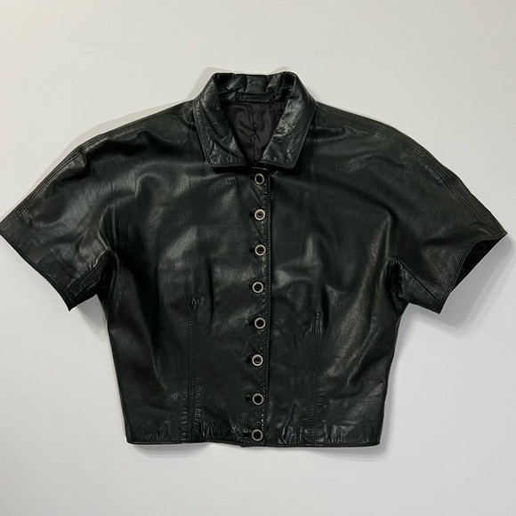 Gianni Versace Leather Cropped Top - Picture 1 of 5